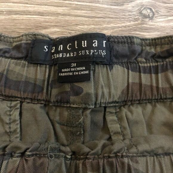 Women's Sanctuary Camo Print Paperbag Waist Shorts - Picture 5 of 8